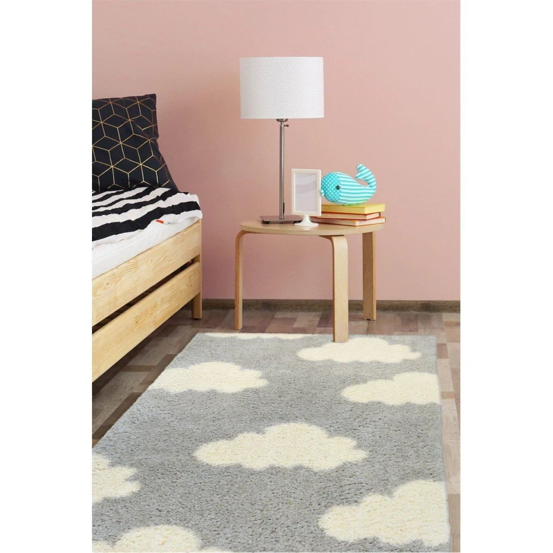 Image of Snug Cloud Grey Rectangle Rug - 100x150cm Grey
