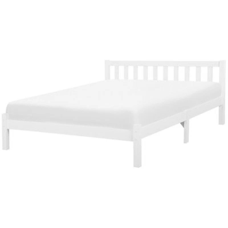 Image of Beliani Bed Pine Wood Florac 180 X 200 Cm (Eu Super King) White