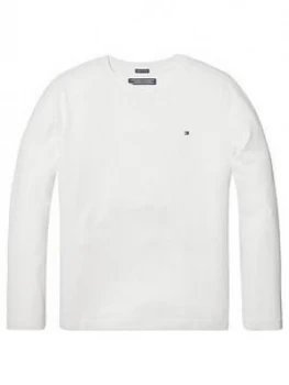 Image of Tommy Hilfiger Boys Long Sleeve Essential Flag T-Shirt - White