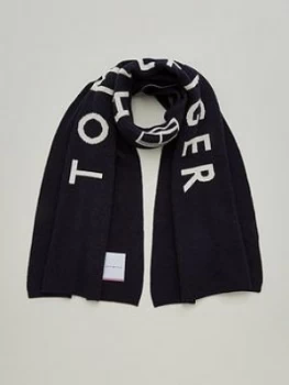 Image of Tommy Hilfiger Logo Scarf - Black