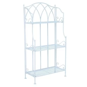 Image of Charles Bentley Wrought Iron Plant Rack - Pastel Blue