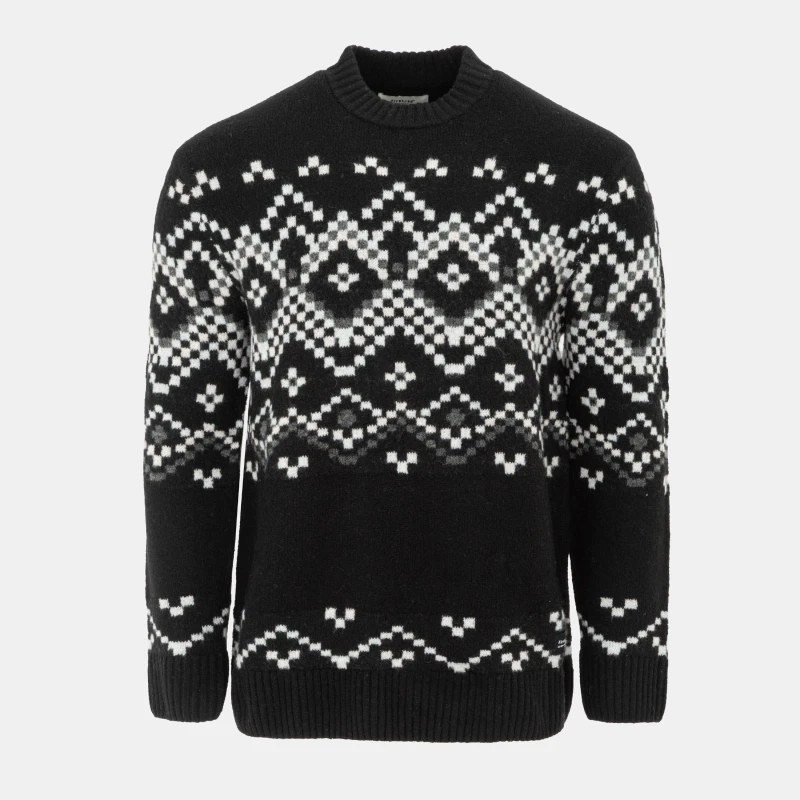 Image of Firetrap Pattern Crew Jumper Men Black/Mono male S