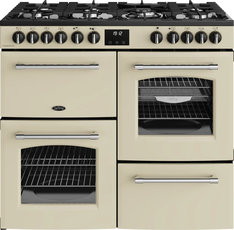 Image of Belling Farmhouse 100cm Dual Fuel Range Cooker - Cream 444411830 Cream