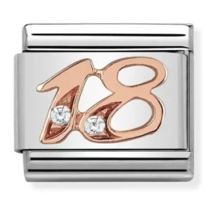 Image of Nomination CLASSIC Rose Gold Number 18 Charm 430315/18