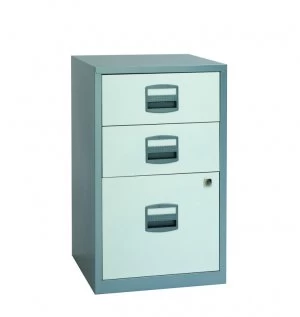 Image of Bisley A4 Home Filer 3 Drawer Silver/White