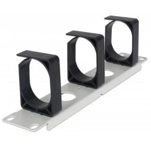 Image of Intellinet 10" Cable Management Panel 1U Three Large Retaining Rings Grey