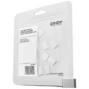 Image of LINDY USB-C socket lock 10 Piece set White no keys 40439