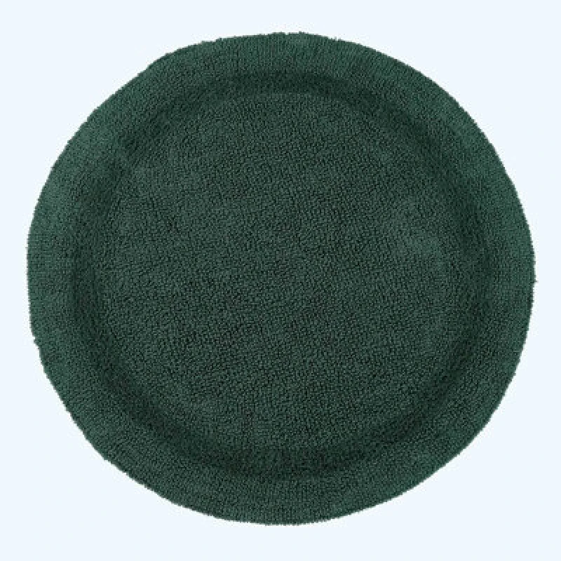 Image of Homescapes Luxury Reversible Round Bath Mat - Forest Green