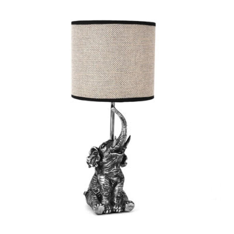 Image of Hestia Elephant Table Lamp With Natural Shade