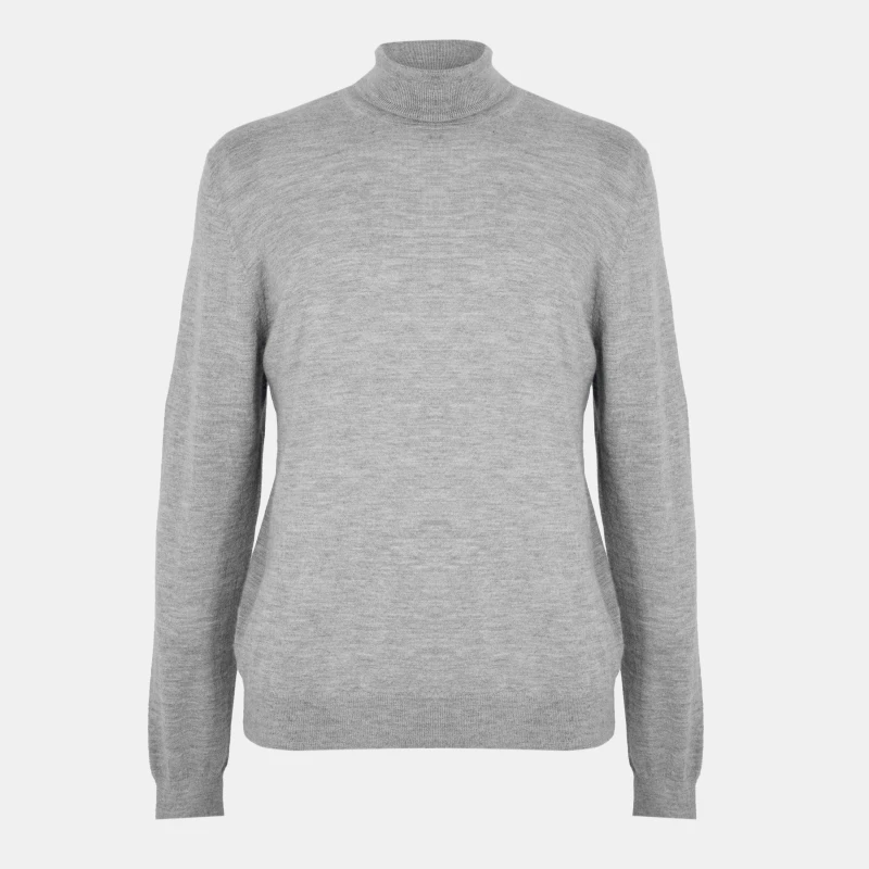 Image of Boss Mens HBC Bernardo Luxuriant Cashmere Jumper Silver male X Large