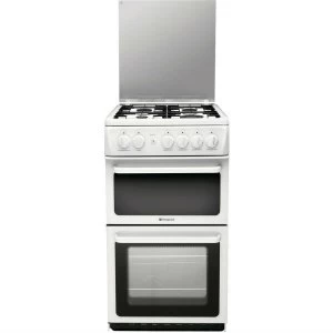 Image of Hotpoint HAGL51P Double Oven 4 Burner Gas Hob Cooker