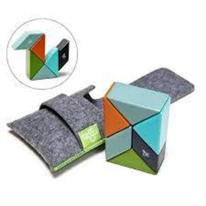 Image of 6 Piece Tegu Pocket Pouch Prism Magnetic Wooden Block Set Nelson