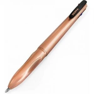 Image of Zebra Rose Gold 4 Colour Ballpoint Pen Assorted PK10