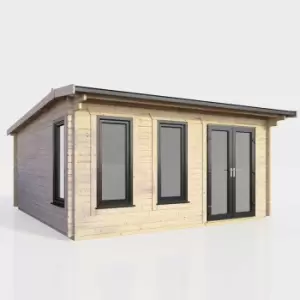 Image of Power 16' x 14' Apex Log Cabin - Right Hand Doors