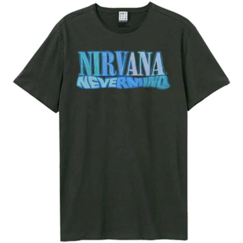 Image of Amplified Amplified Men Crayon Nevermind Nirvana T-Shirt in Charcoal Size: X-Small Charcoal XS Male 5063527437389