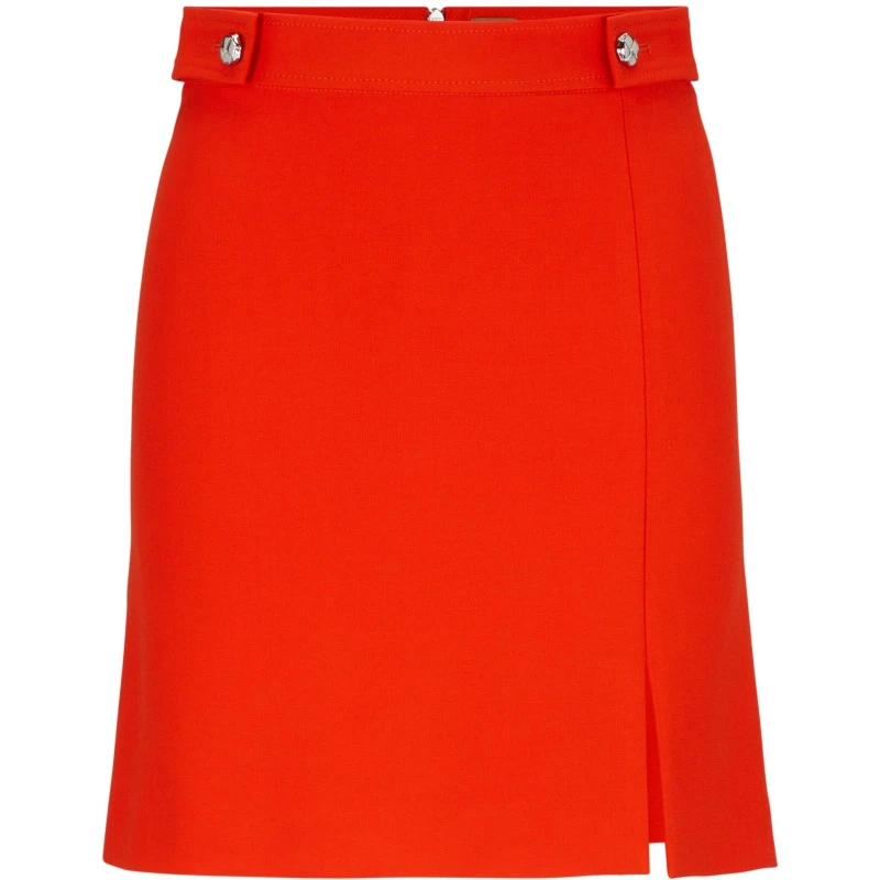 Image of Boss Womens Vestena Midi Skirt Bright Orange female 4 (XXS)