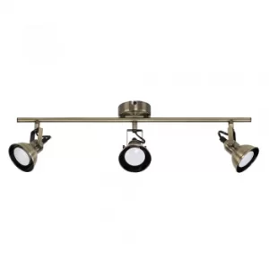 Image of Brunel 3-Way Spotlight Bar in Antique Brass