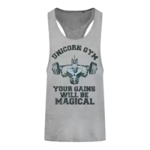 Image of Grindstore Mens Unicorn Gym Racerback Vest Top (L-XL) (Grey)