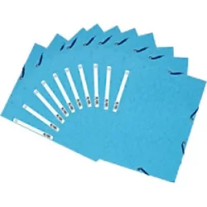 Image of Exacompta Elasticated 3 Flap Folder A4, 400gsm, Turquoise, 5 Packs of 10