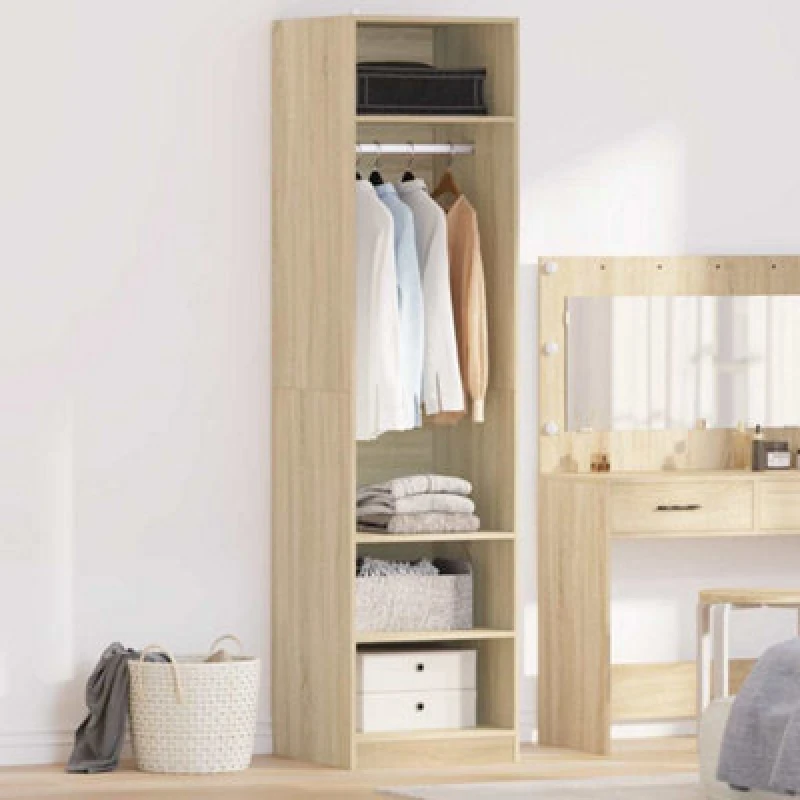 Image of Vidaxl Wardrobe Sonoma Oak 50X50X200 Cm Engineered Wood