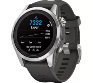 Image of Garmin Fenix 7S Pro Solar Smartwatch - Black & Silver, 42 mm, Black,Silver/Grey