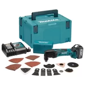 Image of Makita Dtm50rt1j3 18v Lxt 5.0ah Li-ion Cordless Multi-tool With 30 Piece Accessory Set
