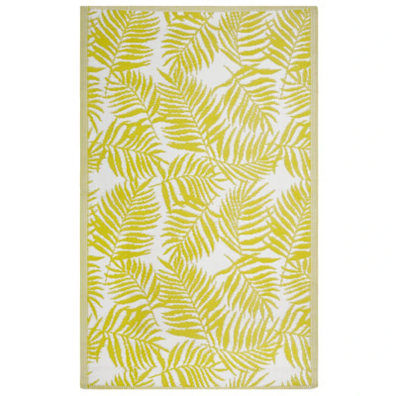 Image of Beliani Outdoor Rug Kota Yellow 120 X 180 Cm Reversible