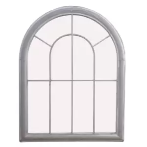 Image of Arched Grey Garden Window Mirror