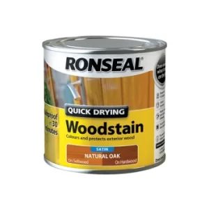 Image of Ronseal 36945 Quick Drying Woodstain Satin Natural Oak 250ml