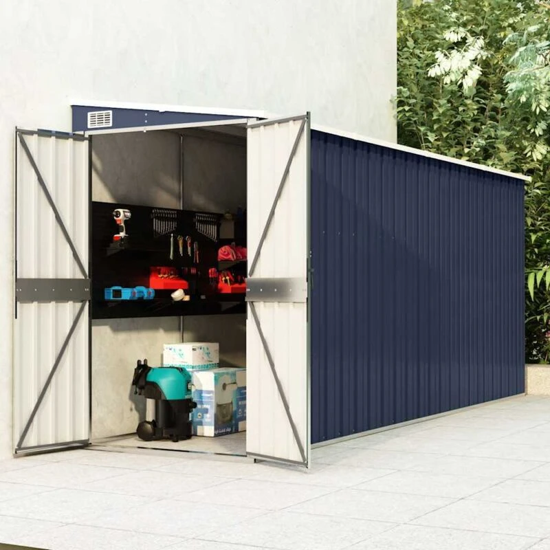 Image of VIDAXL Vidaxl - Wall-mounted Garden Shed Anthracite 118x382x178cm Steel 8720286513064