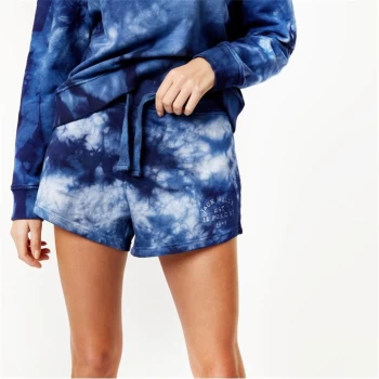 Image of Jack Wills Bea Logo Sweat Shorts - Blue Tie Dye