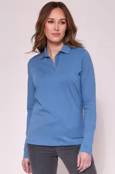 Image of Wrinkle Free Long Sleeve Polo Top