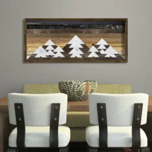 Image of TAH018 Brown White Black Decorative Framed MDF Painting