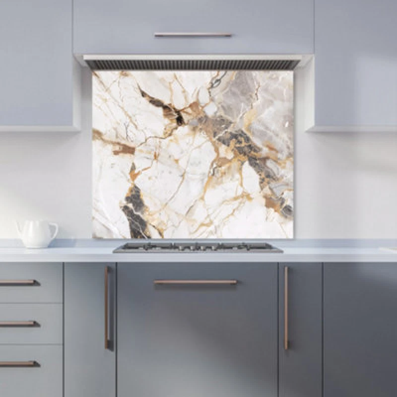 Image of Warren Reed - Designer Sleek Pale Marble Effect Kitchen Splashback W600Mm X H650Mm, Multi WR01070-P451