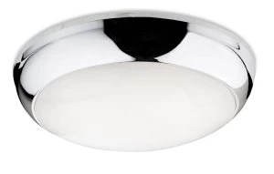 Image of LED 1 Light Flush Light Chrome Polycarbonate, Opal Diffuser