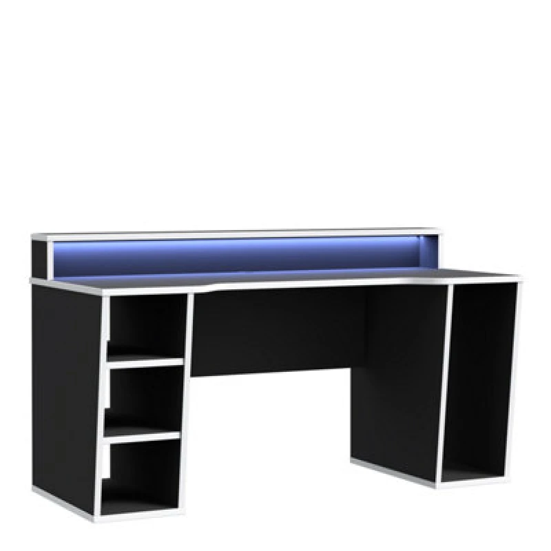 Image of Tezaur Gaming Desk With LED In Black/White 8TZRB221B3Z113