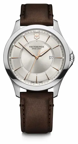 Image of Victorinox 241907 Alliance Mens Brown Leather Strap Watch