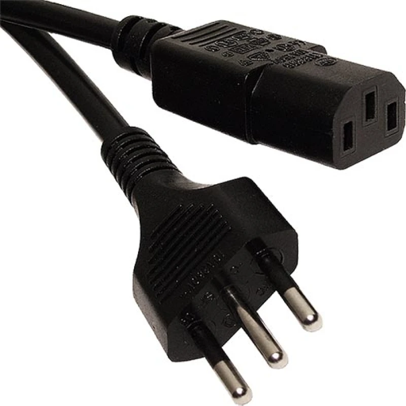 Image of Cablenet 2.5m Italian Plug - IEC C13 Black PVC 1.0mm Power Leads