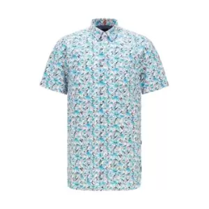 Image of Boss Boss Magneton Short Sleeve Casual Shirt Mens - White