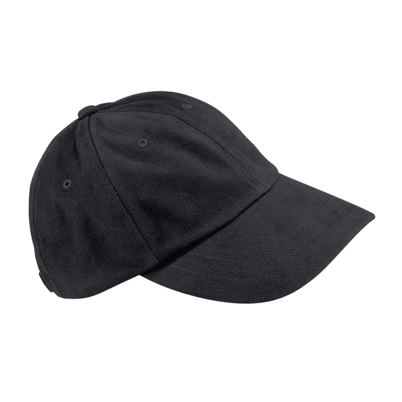 Image of Beechfield Womens Contrast Heavy Brushed Cotton Low Profile Baseball Cap in Black Female One Size