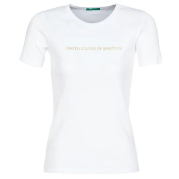 Image of Benetton RANIA womens T shirt in White - Sizes S,L,XS
