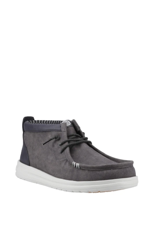 Image of HEYDUDE Mens Wally Mid GripR Boots in Black Size: 9 Black Male 9