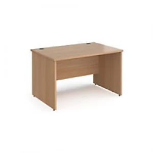Image of Dams International Rectangular Straight Desk with Beech Coloured MFC Top and Silver Frame Panel Legs Contract 25 1200 x 800 x 725mm