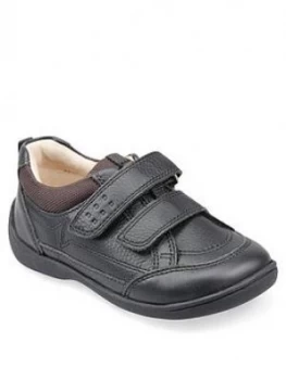 Image of Start-rite Boys Zigzag Strap School Shoes - Black Leather, Size 7.5 Younger