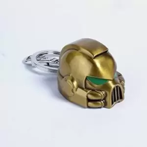 Image of Warhammer 40K Metal Keychain Space Marine MKVII Helmet Gold