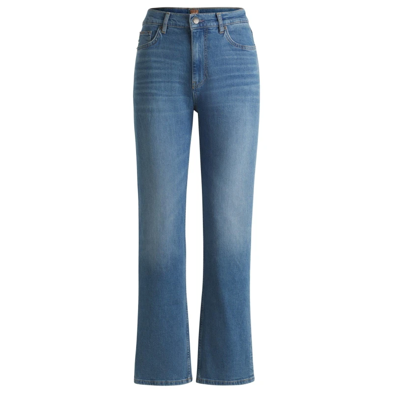 Image of Boss Womens Ada Straight High Rise Slim Fit Jeans Bright Blue female 25 L32