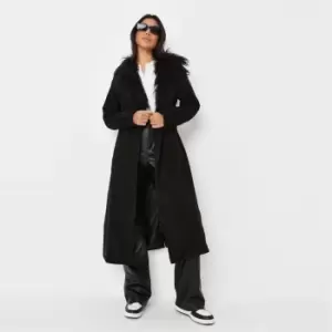 Image of Missguided Neck Wrap Front Crop Top Co Ord - Black