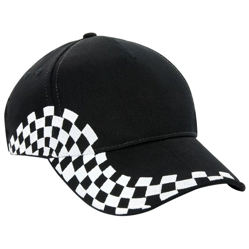 Image of Beechfield Beechfield Men Grand Prix Baseball Cap Pack of 2 in Black One Size Male 5059269090302