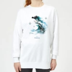Image of Frozen 2 Nokk Water Silhouette Womens Sweatshirt - White - S