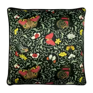 Image of Heligan Botanical Cushion Black / 50 x 50cm / Polyester Filled